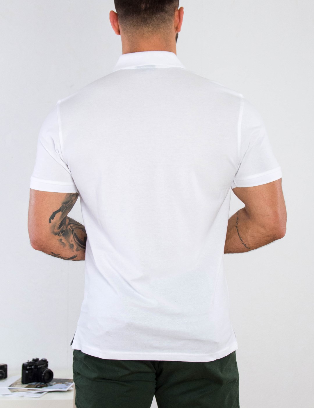 US Grand Polo Ανδρική λευκή πόλο κοντομάνικη μπλούζα USP060D φωτογραφία